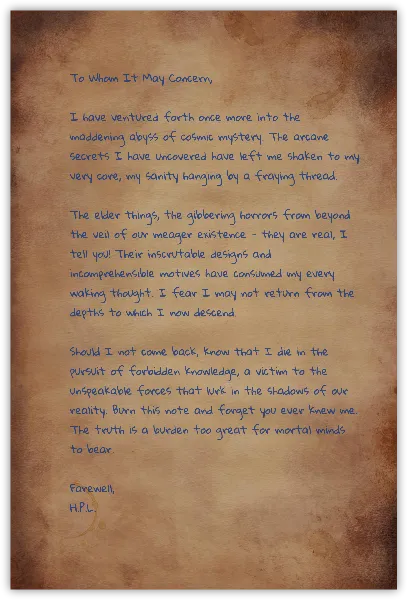 Very old paper note handout template