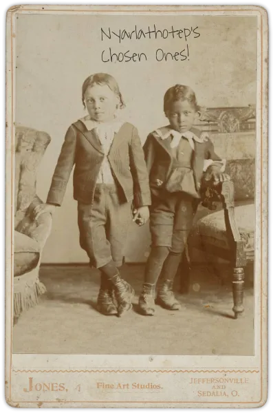 Portrait of two boys handout template