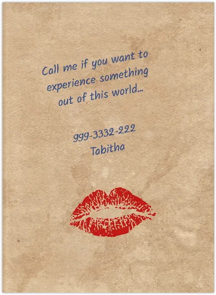 Napkin Message handout template