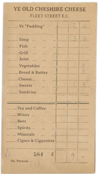 Old Receipt 2 handout template