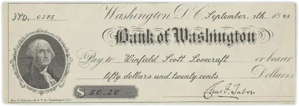Washington Bank Check handout template