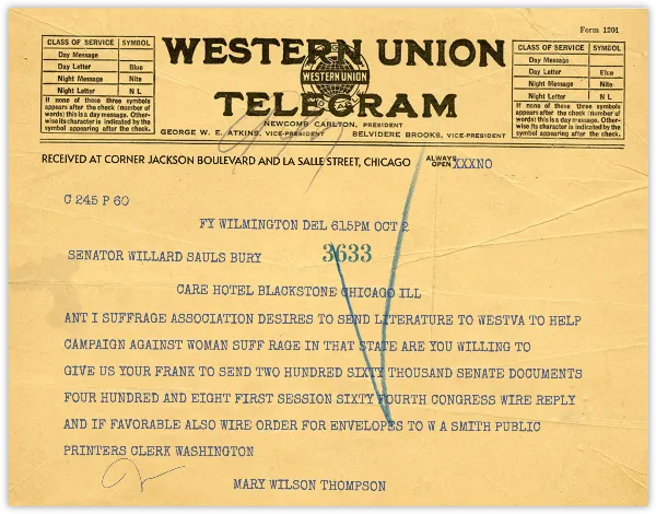 Western Union Telegram handout template