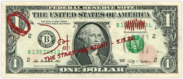 One Dollar Bill - Front handout template