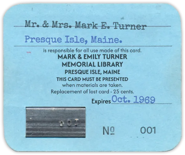 Library Card handout template