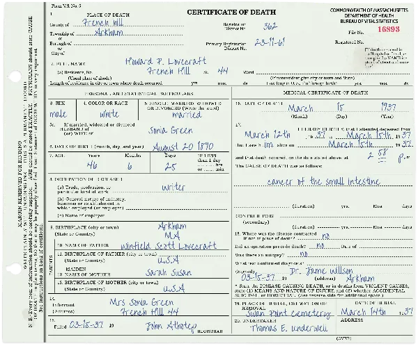 Death Certificate handout template