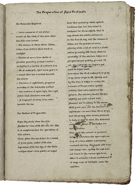 Alchemy Book handout template