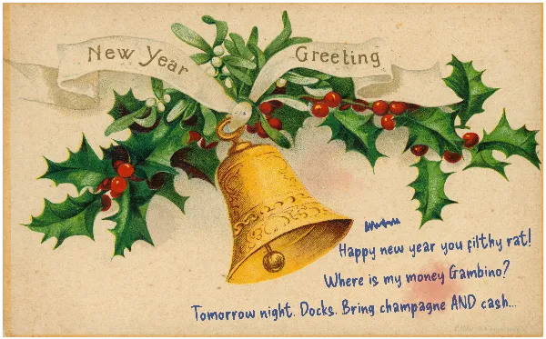 New Year's Postcard handout template