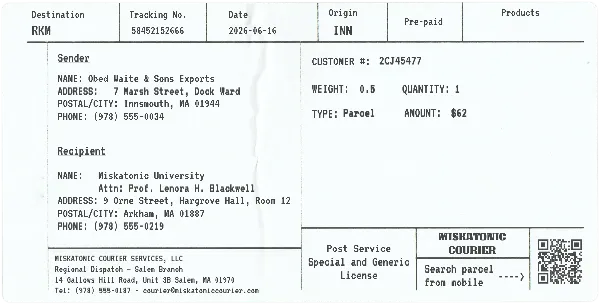 Shipping Label handout template