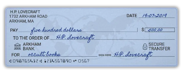 Modern Bank Check 1 handout template