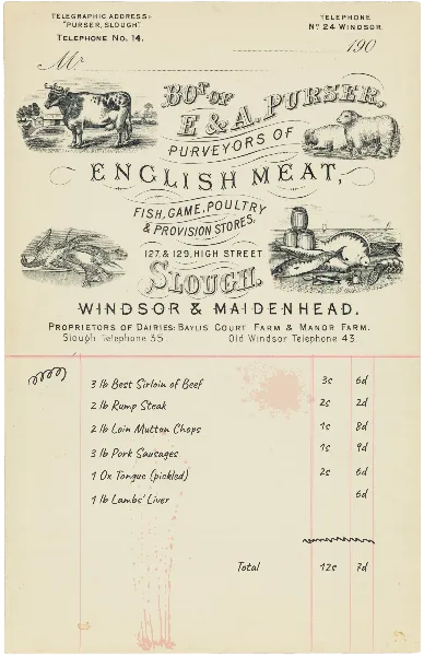 Butcher Receipt handout template