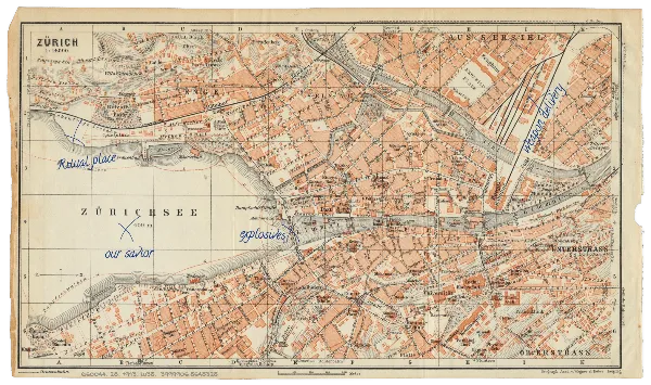 Old Map of Zurich handout template