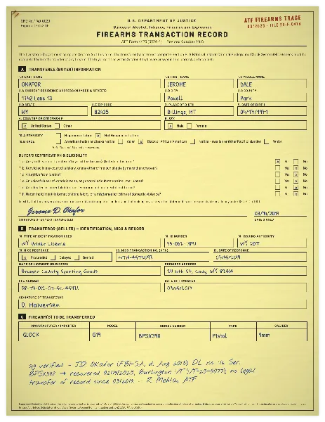 ATF Form 4473 handout template
