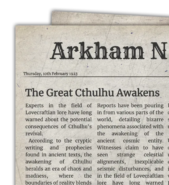 Arkham News handout template