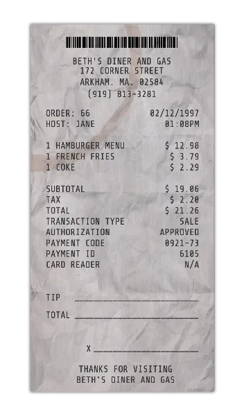 Modern Receipt handout template